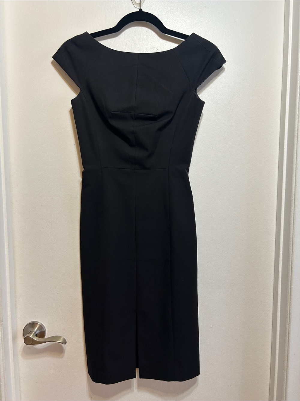 Banana Republic Black Cap-Sleeve Midi Dress